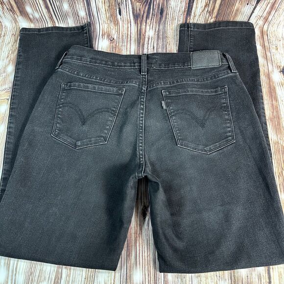 Levi's 505 STRAIGHT Leg Size 8 Short Black Mid Rise Jeans Denim Pants 8S 30x29 - Picture 4 of 13